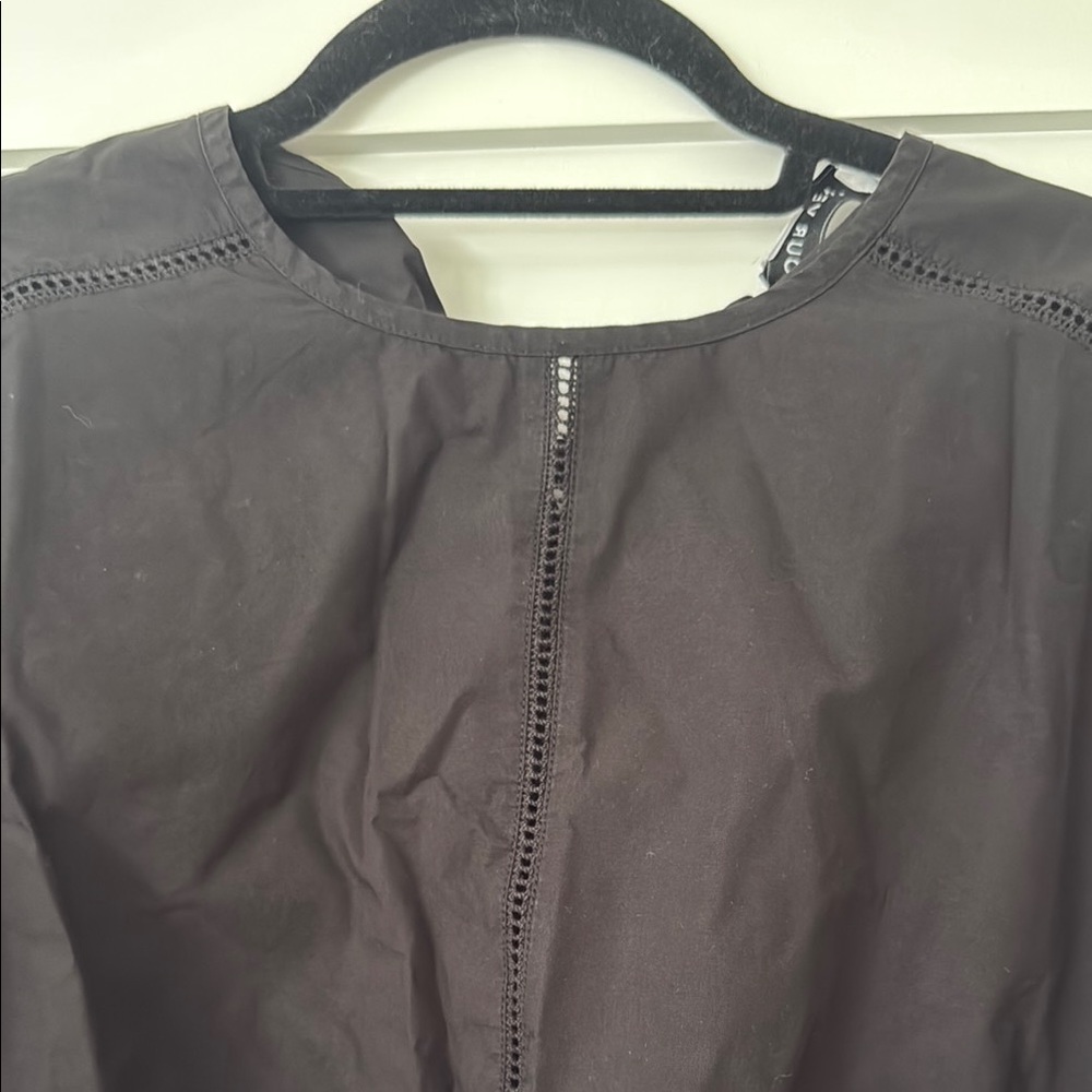 Black Women's Amour Vert Cotton Eyelet Crop Top - Picture 3 of 7